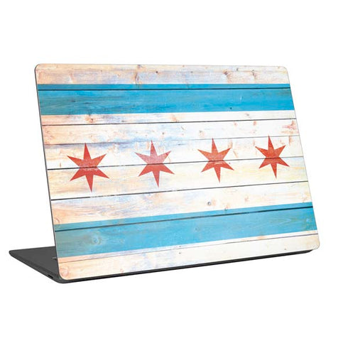 Chicago Flag Light Wood Universal Laptop 16in (13 x 9.4in) Skin